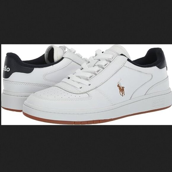 Polo Ralph Lauren Men's Court Leather Low-top Sneaker Size 10 New - Picture 1 of 7